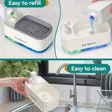 PureFlow Kitchen Soap Station – 3-in-1 Sink Organiser | Hand Soap, Dish Soap & Sponge Storage