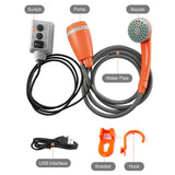AquaTrek Rechargeable Camping Shower – Portable 3.7V Electric Pump | 4.9 ft Hose | Outdoor Travel & Pet Washing Shower