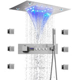 ThermoSlate LED Shower Mixer Valve – Matte Black Brass Thermostatic Control System | Smart Luxury Bathroom Upgrade