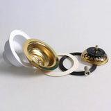 AurumFlow Gold Sink Basket Strainer – Luxury Stainless Steel Drain Stopper | Universal Kitchen & Bathroom Waste Filter