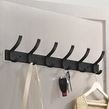 Novalith Luxe BlackHook Aluminium Wall Hook Rail – Multi-Hook Coat & Towel Organiser in Matte Black | Heavy-Duty Wall-Mounted Storage for Bathroom, Kitchen & Hallway