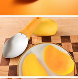 FruitEase Multi-Function Fruit Prep Tool – Stainless Steel Mango & Avocado Slicer | Fruit Peeler, Splitter & Scoop | Precision Kitchen Cutting Tool
