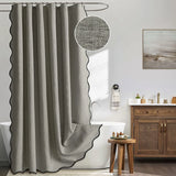 Velouré Scalloped Shower Curtain – Waterproof Luxury Bathroom Curtain | Elegant Wave Edge Design