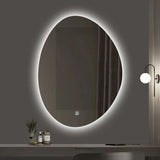 NovaLume LED Vanity Mirror – Irregular Frameless Wall Mirror | Touch-Control Ambient Lighting