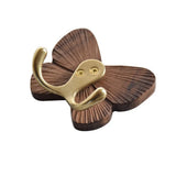 Walnut Butterfly Wall Hook Rack – Solid Wood Coat & Key Holder | Elegant Retro Home Storage