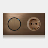 VeronaVolt Vintage Wall Switch & Socket – Coffee Bronze Electrical Outlet | Retro LED Power Plate