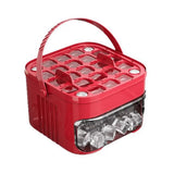 FrostPress 50-Cube Ice Tray & Storage Box – Easy-Release Press Lid | Double-Layer Ice Maker | Reusable Freezer Container