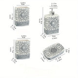 BohoCharm Handcrafted Ceramic Bathroom Accessory Set – 4-Piece Vintage Bohemian Collection | Artistic Bathroom Décor