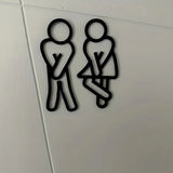 Restroom Duo Ladies & Gents Door Sign – Creative 2D Acrylic Toilet Signage | Frameless Washroom Door Plaque | Modern Entrance Décor