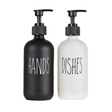 Veloura Matte Black Soap Dispenser Set – 500ml Refillable Pump Bottles for Kitchen & Bathroom | Modern Minimalist Countertop Storage