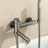 HydroLuxe Bath Mixer Set – Wall-Mounted Bathtub Faucet with Hand Shower | Stainless Steel Hot & Cold Tap System
