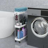 GlideNest Slim Rolling Storage Cart – Ultra-Narrow 4-Tier Organiser for Bathroom, Kitchen & Utility Spaces