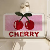 CeriseLuxe Cherry Bathroom Mat – Soft Absorbent Toilet Rug | Modern Bathroom Floor Décor