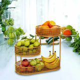 Eloria FruitElegance Metal Wire Fruit Basket – Modern Open-Design Fruit & Vegetable Storage Bowl | Stylish Kitchen Counter & Dining Table Centrepiece
