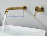 Aureva LuxaWall Elite – Brushed Gold Concealed Wall-Mount Bathroom Faucet