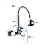 FlexJet Pro Wall Kitchen Mixer – 360° Swivel Faucet with Dual Spray Modes | Flexible Stainless Steel Sink Tap