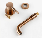 RoséVita Wall Basin Mixer – Rose Gold Brass Bathroom Faucet | Luxury Concealed Dual Handle Tap