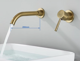 Aureva LuxaWall Elite – Brushed Gold Concealed Wall-Mount Bathroom Faucet