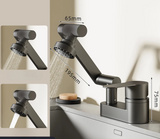 AquaTwist FlexPro Basin Mixer – 360° Swivel Bathroom Faucet | Dual-Handle Hot & Cold Sink Tap