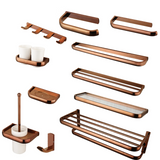 RoseVale Luxury Bathroom Hardware Set – Rose Gold Solid Brass 5-Piece Wall-Mounted Accessory Collection
