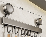 Novalith ChefSpace No-Drill Kitchen Hook Rail – Premium Space Aluminium Wall-Mounted Utensil Organiser | Rust-Resistant Hanging Storage System