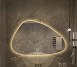 ArctiGlow Sculpt LED Vanity Mirror – Irregular Scandinavian Bathroom Mirror with Ambient Lighting & Aluminium Frame