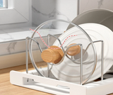 Culinara Foldable Pot Lid Organiser – Space-Saving Kitchen Storage Rack | Modern Cookware Holder