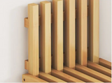 Nordhaven Folding Bamboo Wall Bench – Space-Saving Entryway Seat | Minimalist Nordic Hallway Stool