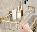 CrystalNest Corner Shelf – Clear Acrylic Bathroom Organiser | No-Drill Wall Storage Rack