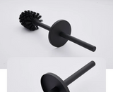 NoirEdge Wall-Mounted Toilet Brush Set – Matte Black Stainless Steel Cleaner Holder | Modern Hygienic Bathroom Accessory