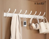 Novalith Luxe BlackHook Aluminium Wall Hook Rail – Multi-Hook Coat & Towel Organiser in Matte Black | Heavy-Duty Wall-Mounted Storage for Bathroom, Kitchen & Hallway