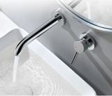 Vellora Wall Basin Mixer – Concealed Brass Bathroom Faucet | Luxury Single Lever Hot & Cold Sink Tap