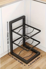 StackForge Adjustable Pan Organiser – Multi-Tier Cookware Storage Rack | Space-Saving Kitchen Holder