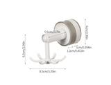 Velmora FlexiClaw 6-Arm 360° Rotating Suction Hook – No-Drill Multifunctional Wall & Cabinet Organiser | Space-Saving Bathroom, Kitchen & Bedroom Storage
