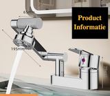 AquaTwist FlexPro Basin Mixer – 360° Swivel Bathroom Faucet | Dual-Handle Hot & Cold Sink Tap