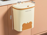 PureSlide Wall-Mounted Waste Bin – Compact Kitchen & Bathroom Bin | Space-Saving Lid Design
