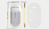Aurelia Glow Oval LED Mirror – Gold Framed Anti-Fog Bathroom Mirror | Dimmable Luxury Vanity Lighting