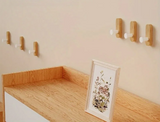 Eloria NordicWood Self-Adhesive Walnut Wall Hooks – Scandinavian Minimalist Coat & Towel Hooks (2 or 5 Piece Set) | Drill-Free Wooden Storage Solution