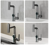 AquaSense Waterfall Basin Mixer – Digital Temperature Display Bathroom Faucet | Adjustable Luxury Sink Tap