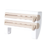Velmora MultiFix 4-in-1 Wall-Mounted Kitchen Roll Holder – Self-Adhesive Organiser with Foil Cutter, Bottle Rack & Tissue Dispenser | Space-Saving Kitchen Storage System