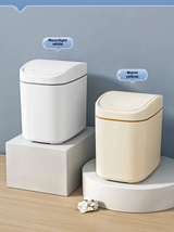 DeskEase Mini Waste Bin – Compact Swing Lid Desk Bin | Modern Desktop Organiser