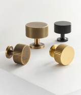 Valmont Art Deco Brass Knobs – Luxury Line-Pattern Cabinet Hardware | Solid Brass Furniture Pulls
