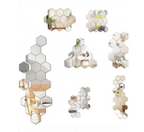 HexaShine 45-Piece Mirror Wall Sticker Set – DIY Acrylic Hexagon Wall Décor for Modern Interiors