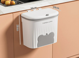 PureSlide Wall-Mounted Waste Bin – Compact Kitchen & Bathroom Bin | Space-Saving Lid Design