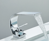 CascadeLine Waterfall Basin Mixer – Luxury Brass Bathroom Faucet | Modern Single Lever Sink Tap
