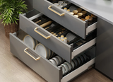 GlideStore Expandable Kitchen Drawer Organiser – Pull-Out Dish & Cutlery Storage Rack for Cabinets & Countertops