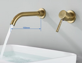 Aureva LuxaWall Elite – Brushed Gold Concealed Wall-Mount Bathroom Faucet