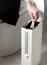Nuvessa Slim Bathroom Bin – Ultra-Narrow Waste Basket with Lid | Modern Space-Saving Rubbish Bin