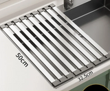 SlideDry Expandable Sink Rack – Foldable 304 Stainless Steel Over-Sink Dish Drainer | Space-Saving Kitchen Organiser