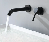 Vellora Wall Basin Mixer – Concealed Brass Bathroom Faucet | Luxury Single Lever Hot & Cold Sink Tap